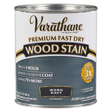 Varathane Premium Fast Dry Wood Stain, Worn Navy, 1 Qt 297428
